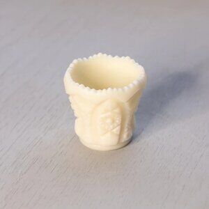 Vintage Imperial Cream Matte Glass Toothpick Holder
